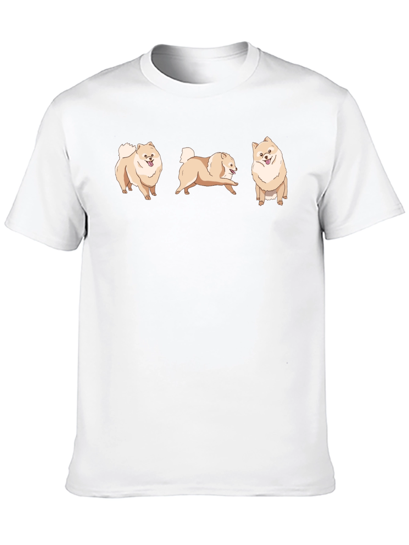 Pomeranian Dog Graphic Print Black T-Shirt
