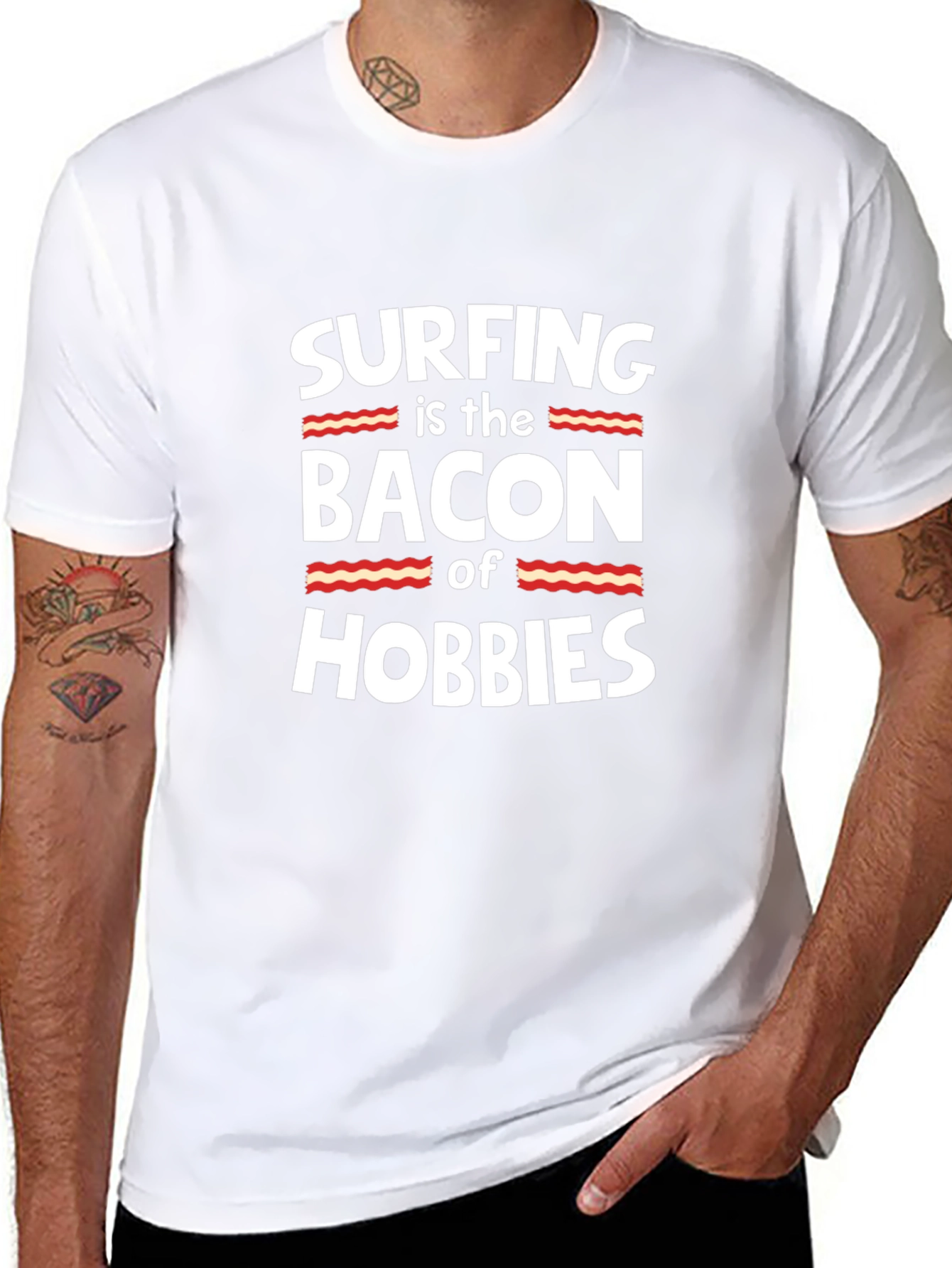 Surfing is the Bacon of Hobbies Funny T-Shirt