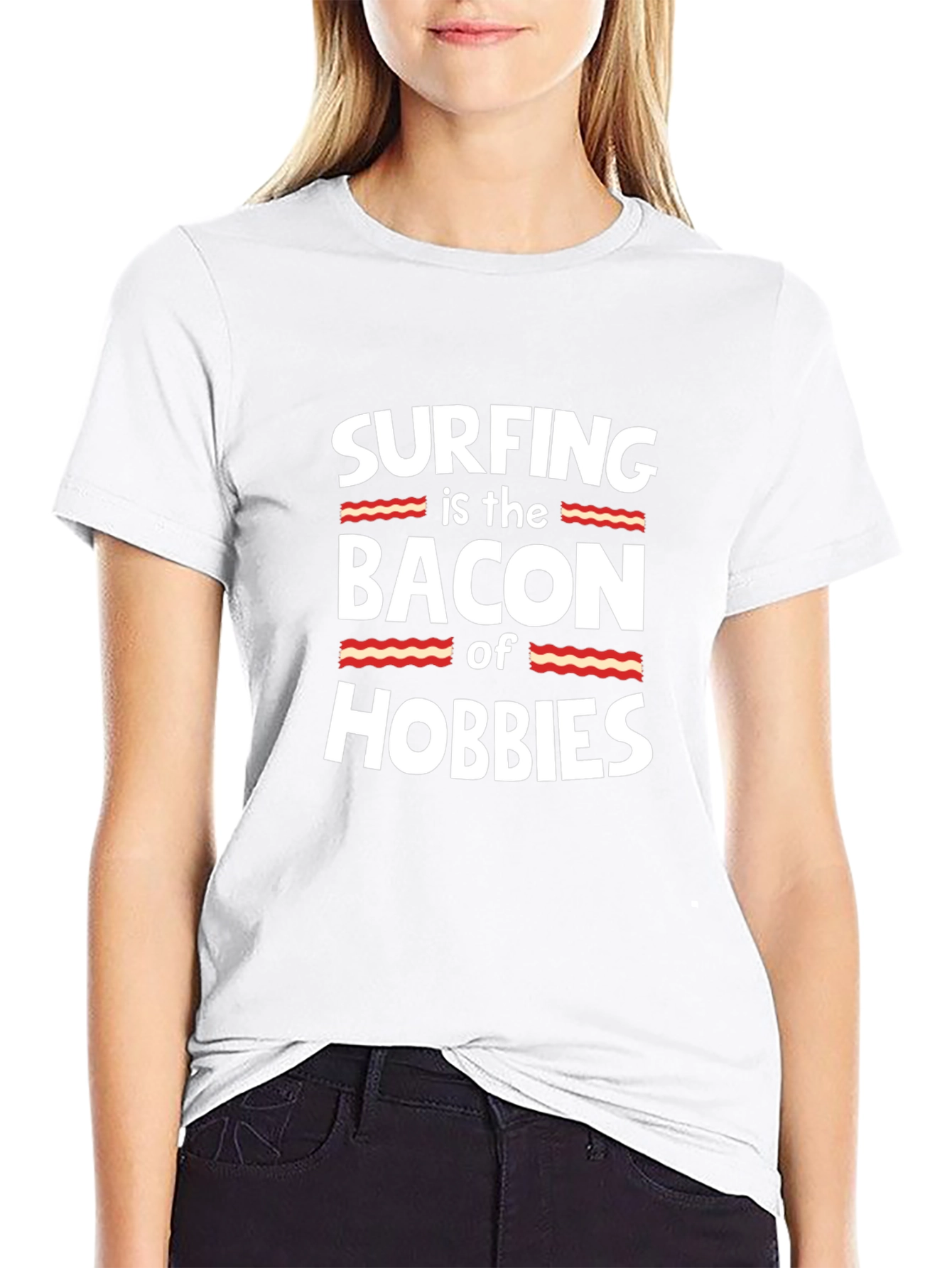 Surfing is the Bacon of Hobbies Funny T-Shirt