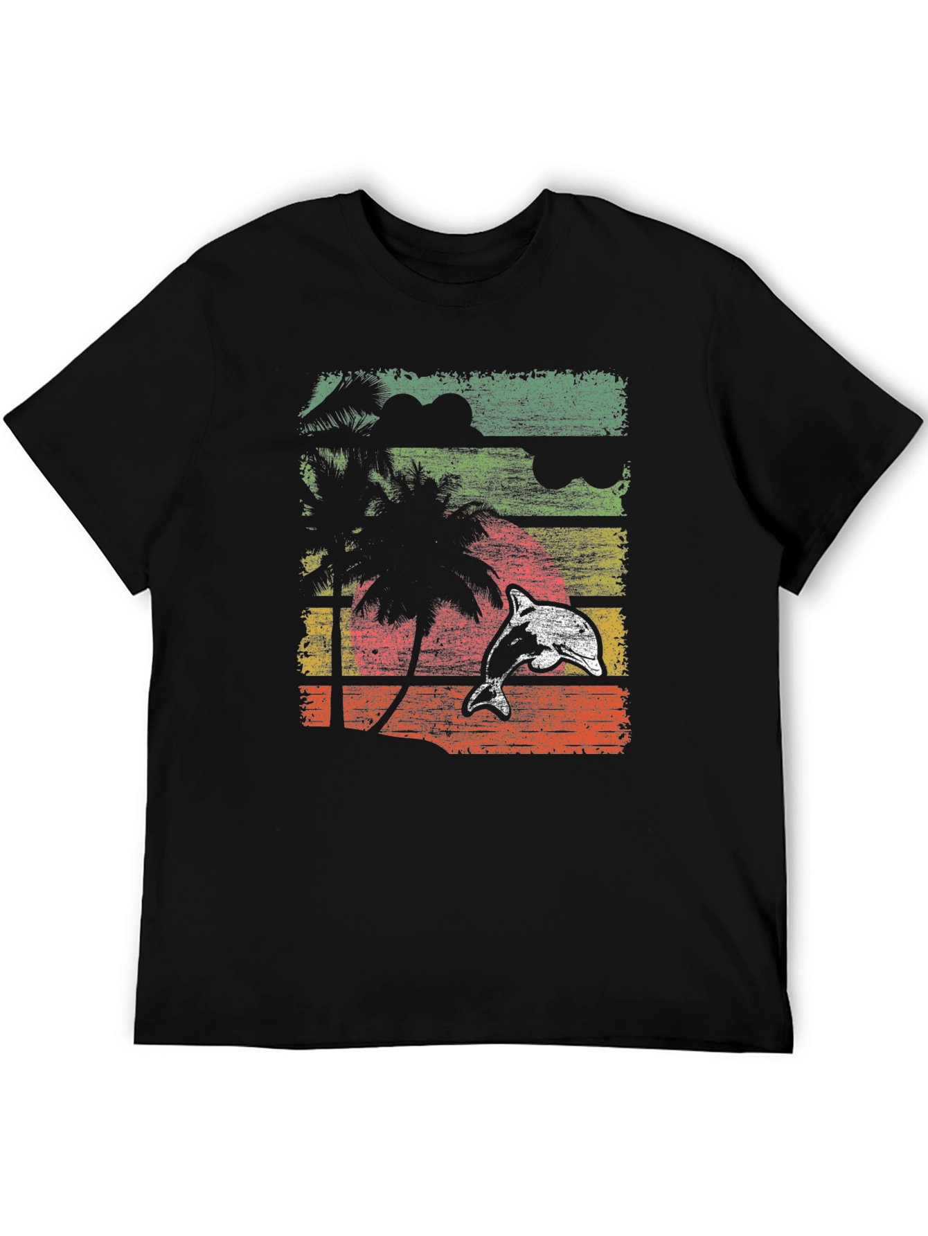 Retro Dolphin Sunset Graphic Tee