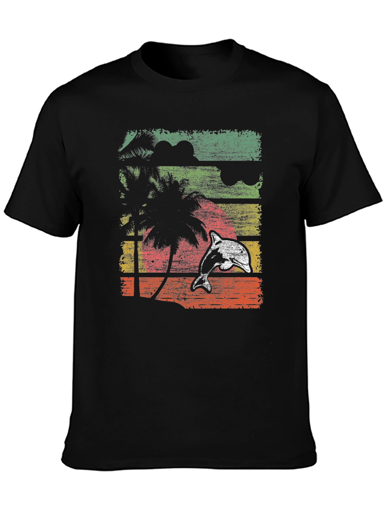 Retro Dolphin Sunset Graphic Tee