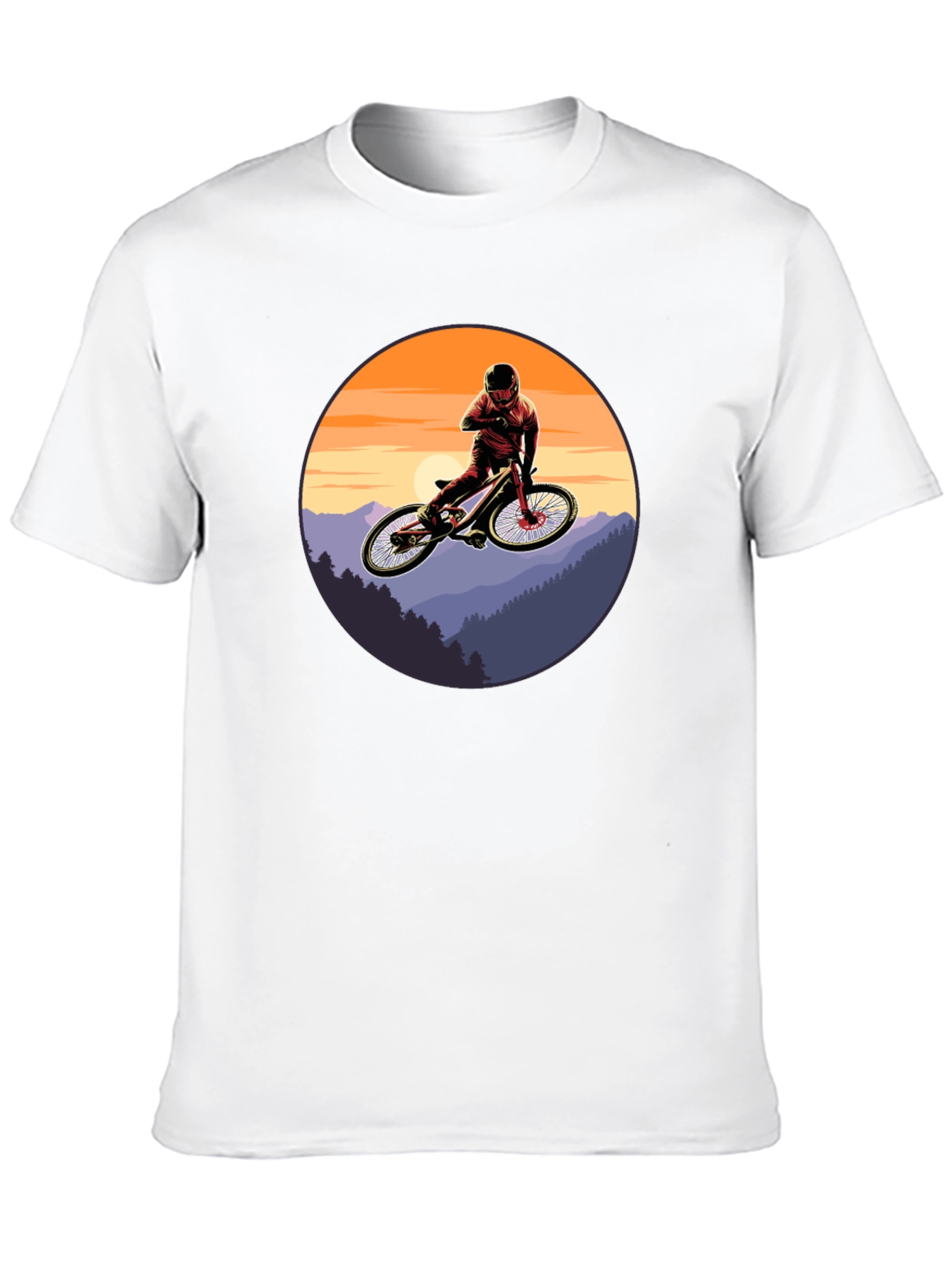 Mountain Bike Sunset Graphic Tee