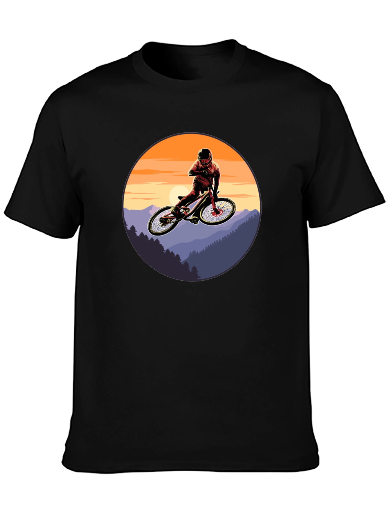 Mountain Bike Sunset Graphic Tee