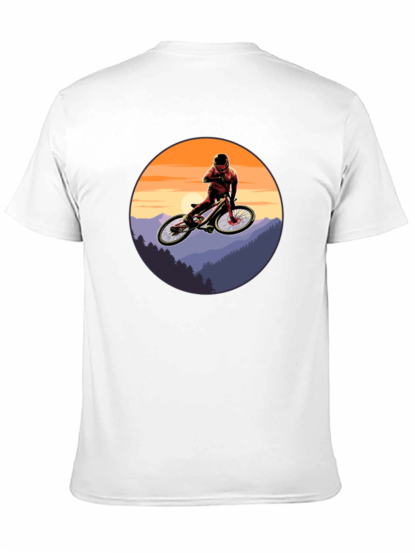 Mountain Bike Sunset Graphic Tee