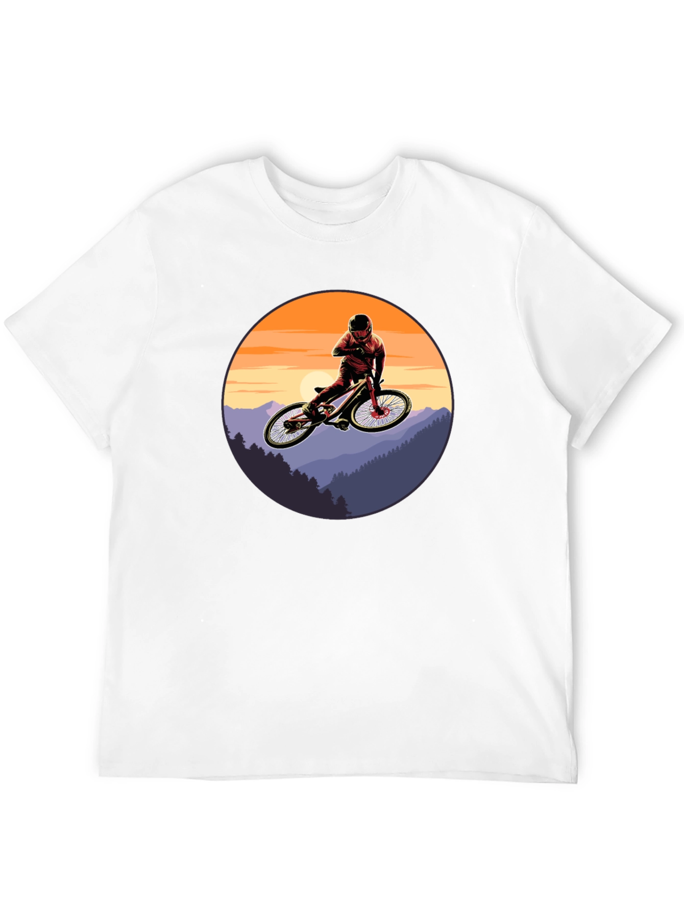 Mountain Bike Sunset Graphic Tee