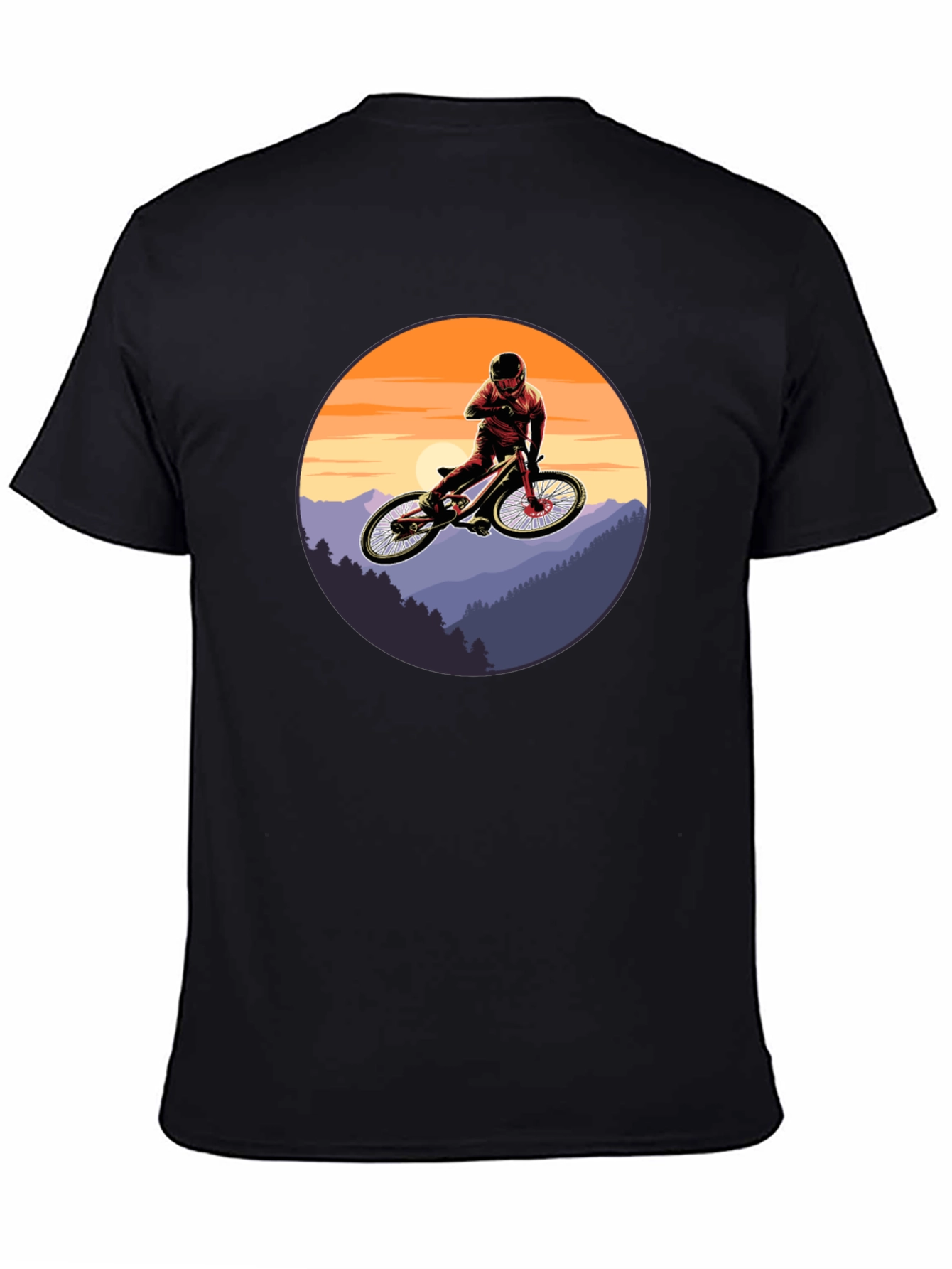 Mountain Bike Sunset Graphic Tee