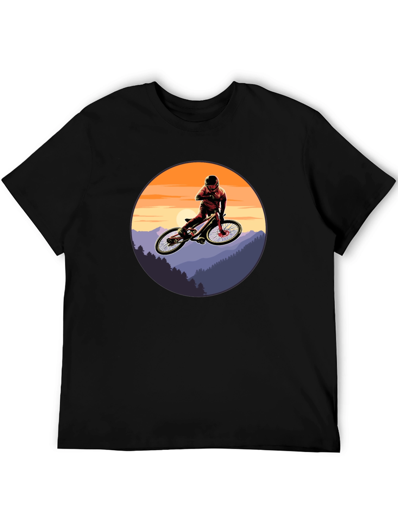 Mountain Bike Sunset Graphic Tee