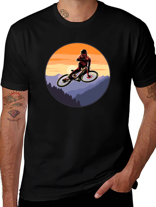 Mountain Bike Sunset Graphic Tee