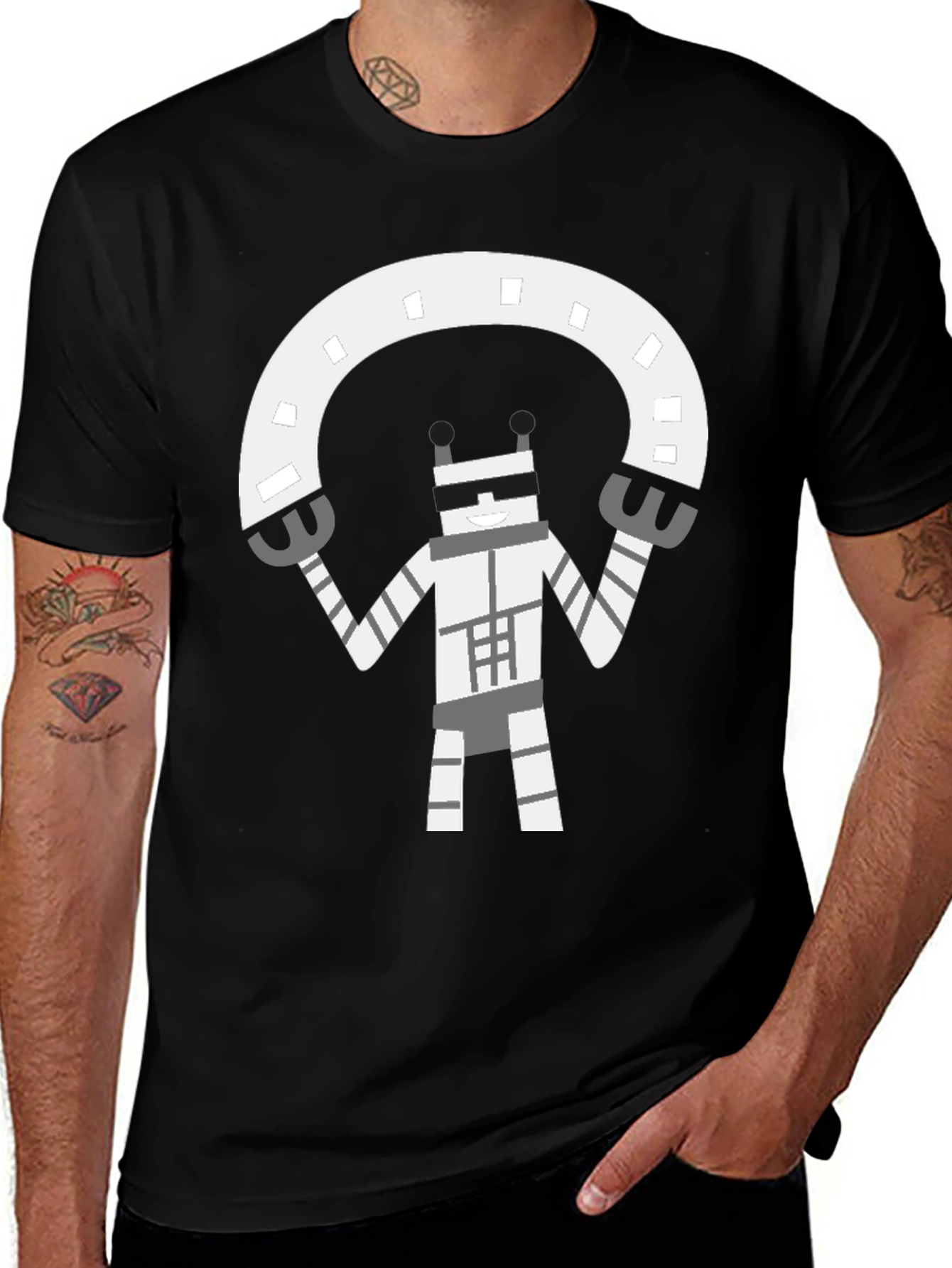 Robot Graphic Black T-Shirt