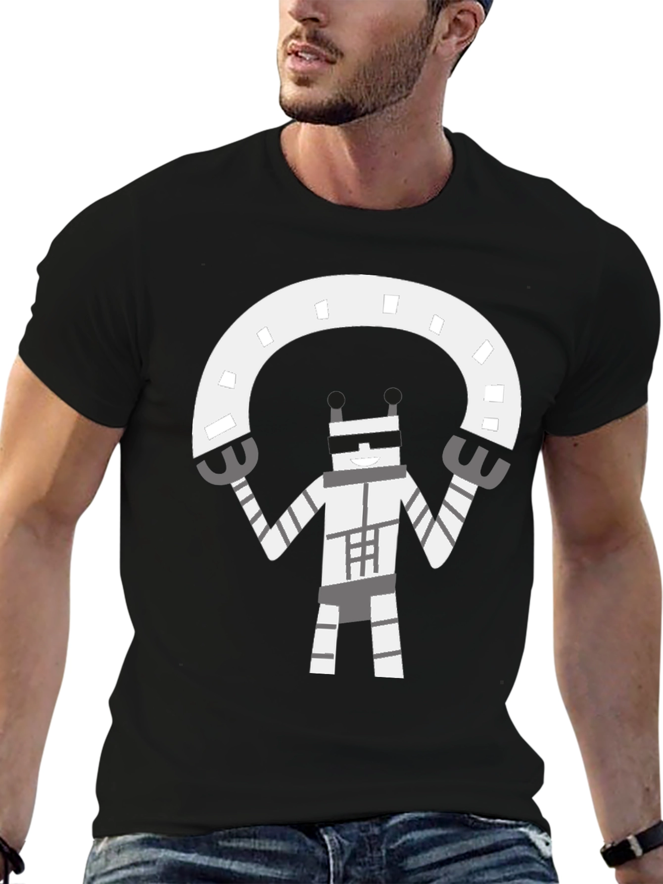 Robot Graphic Black T-Shirt