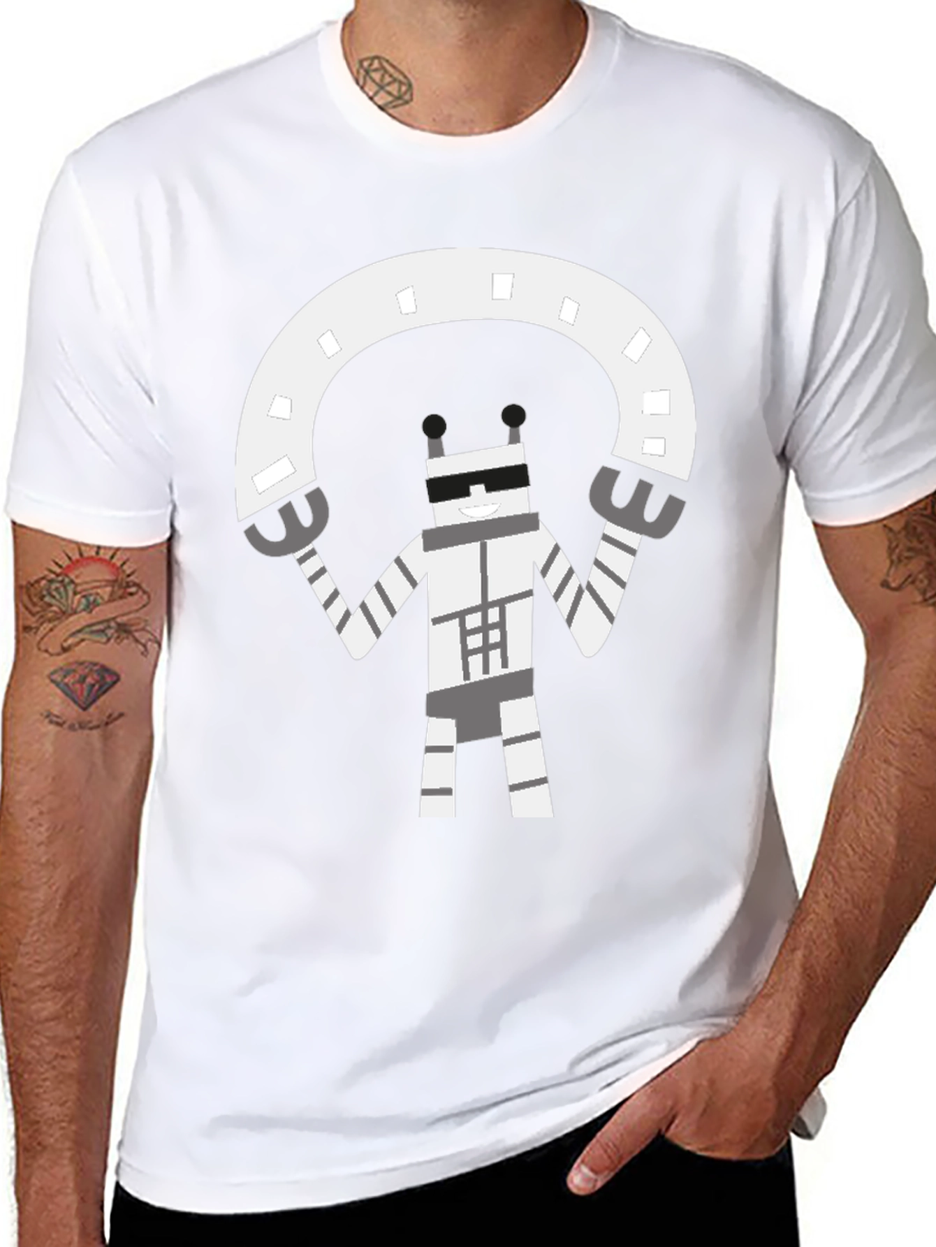 Robot Graphic Black T-Shirt