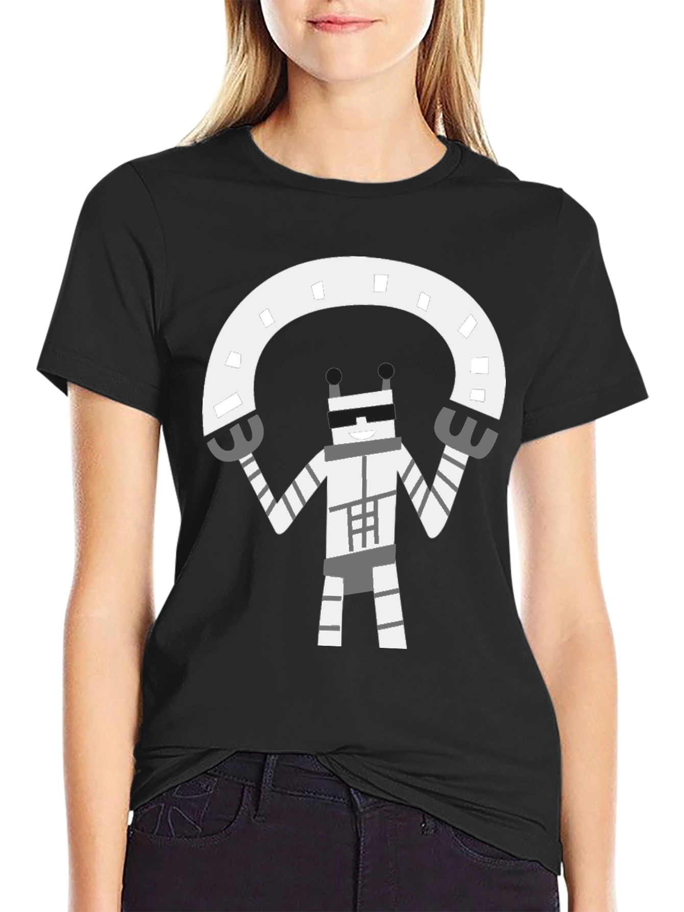 Robot Graphic Black T-Shirt