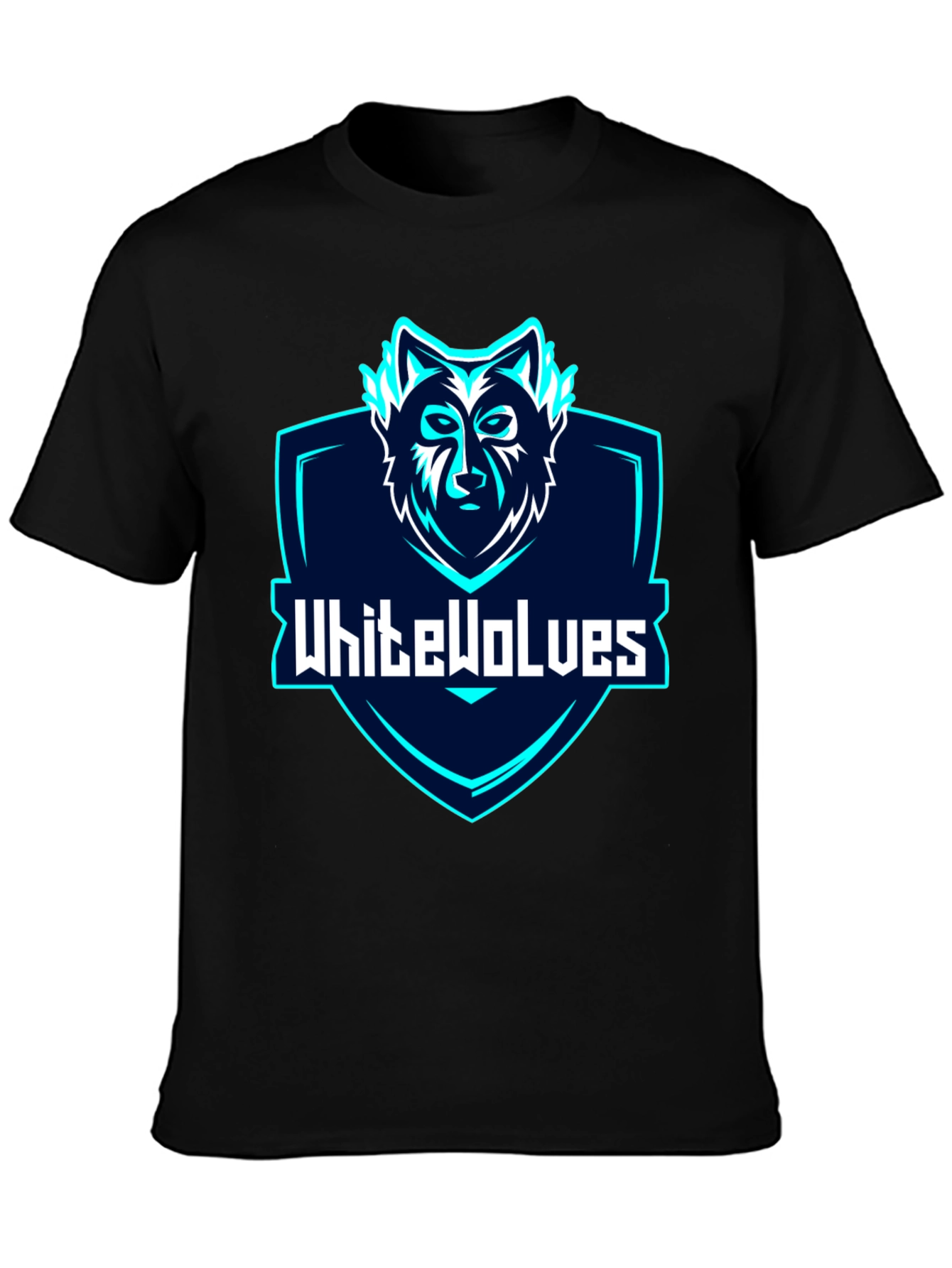 White Wolves Graphic Tee - Black Crew Neck