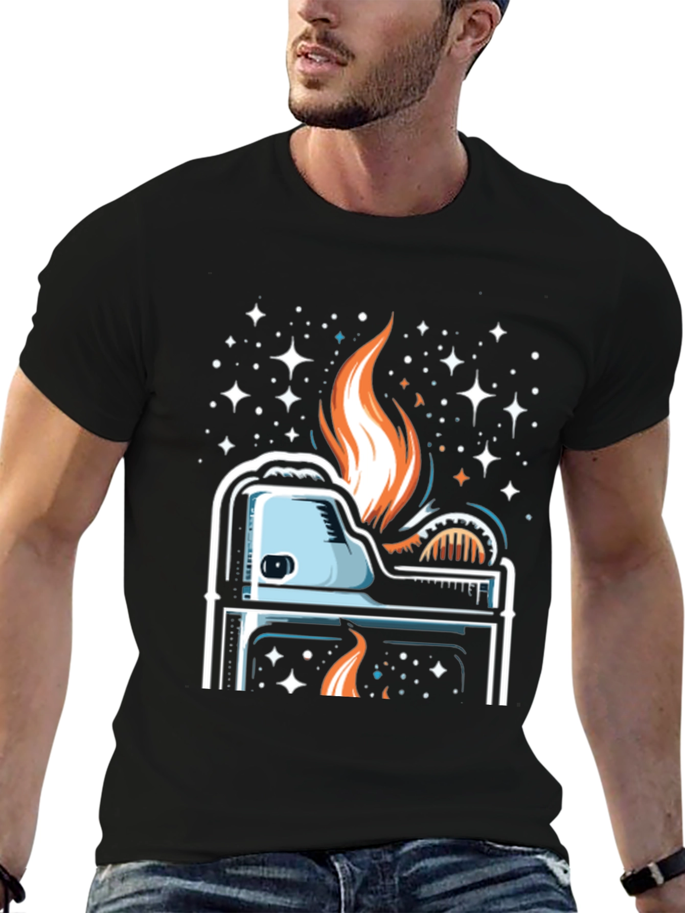 Cosmic Lighter Graphic Tee - Cool Burn!