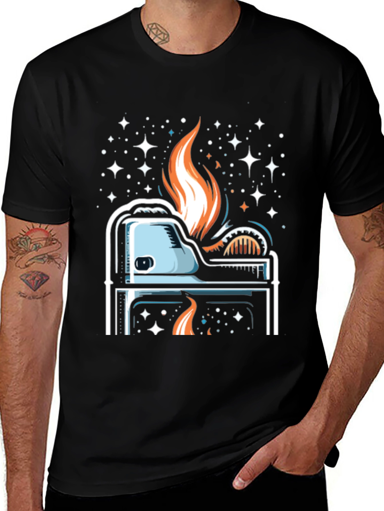 Cosmic Lighter Graphic Tee - Cool Burn!