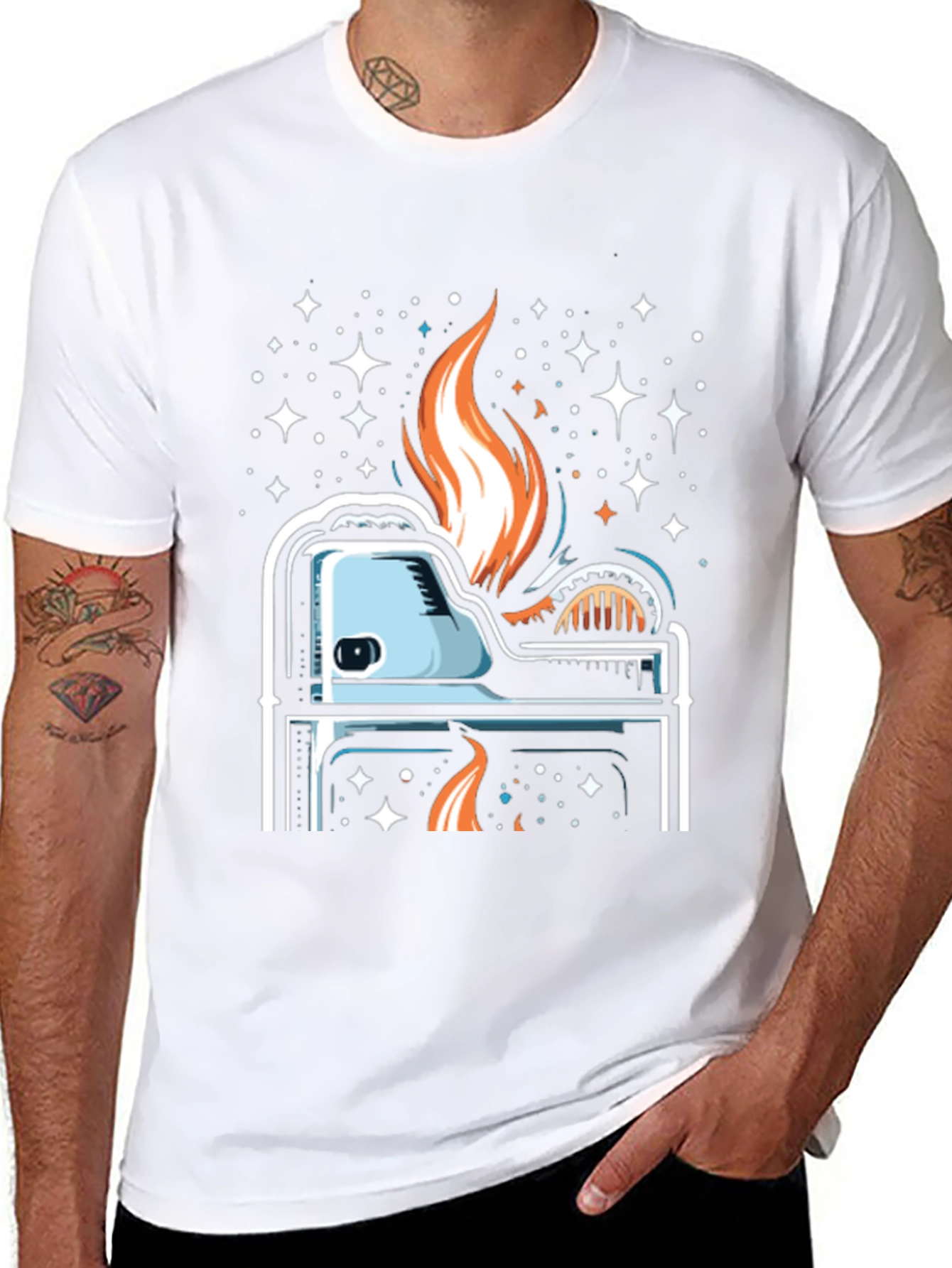 Cosmic Lighter Graphic Tee - Cool Burn!