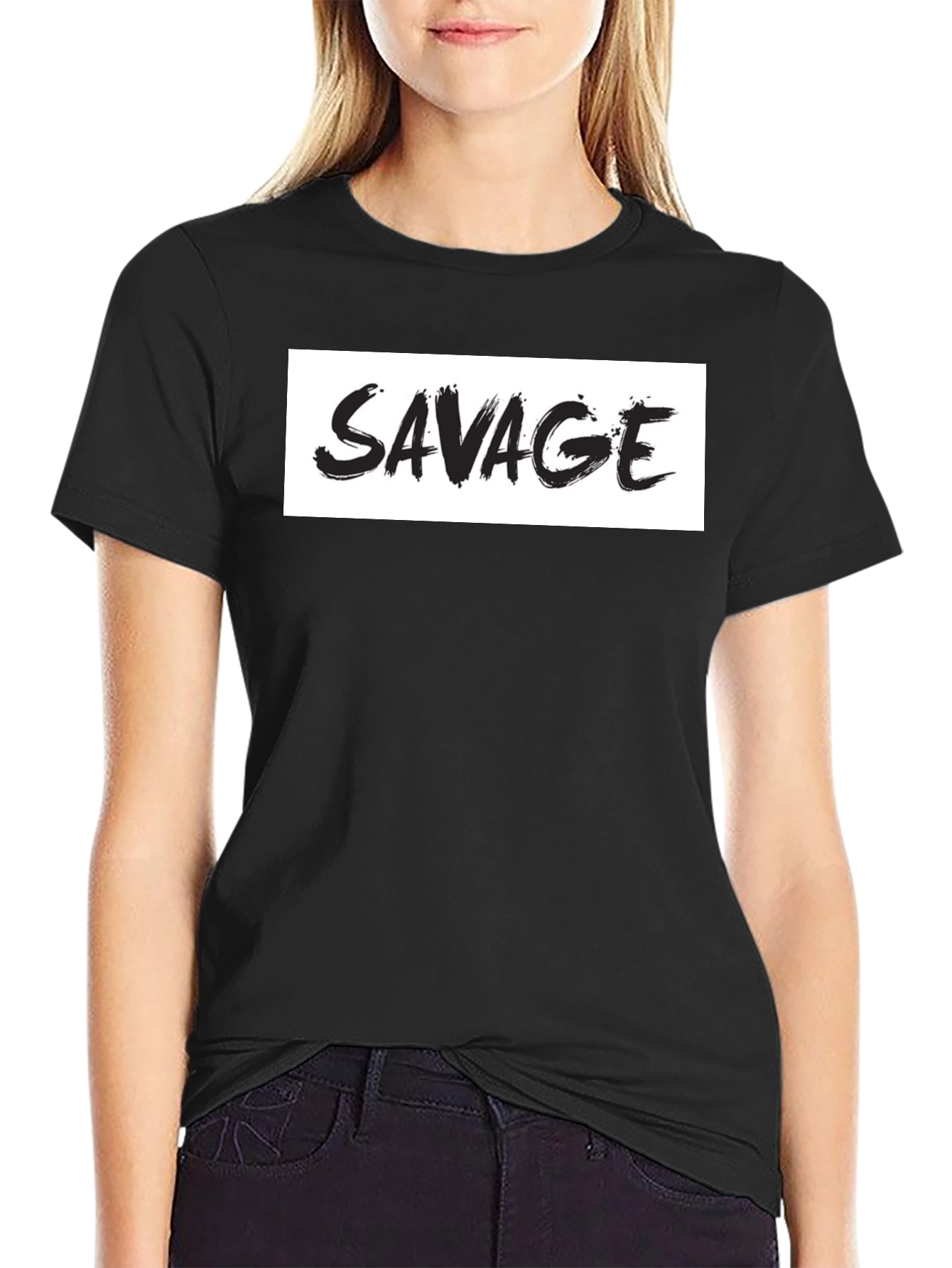 Savage Graphic Print Mens Black T-Shirt