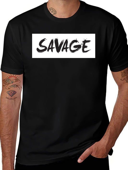 Savage Graphic Print Mens Black T-Shirt