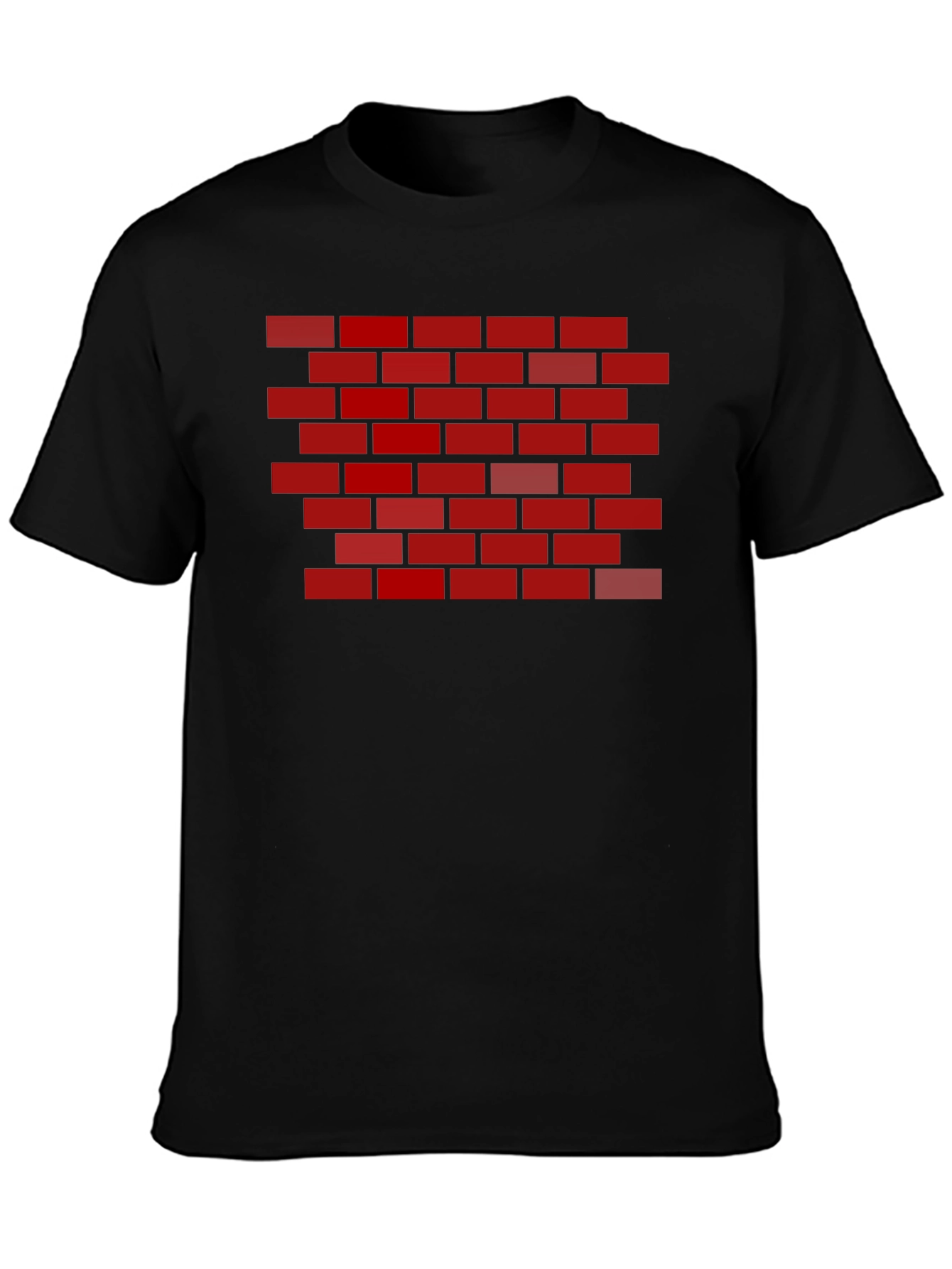 Brick Wall Graphic Tee - Black Cotton T-Shirt