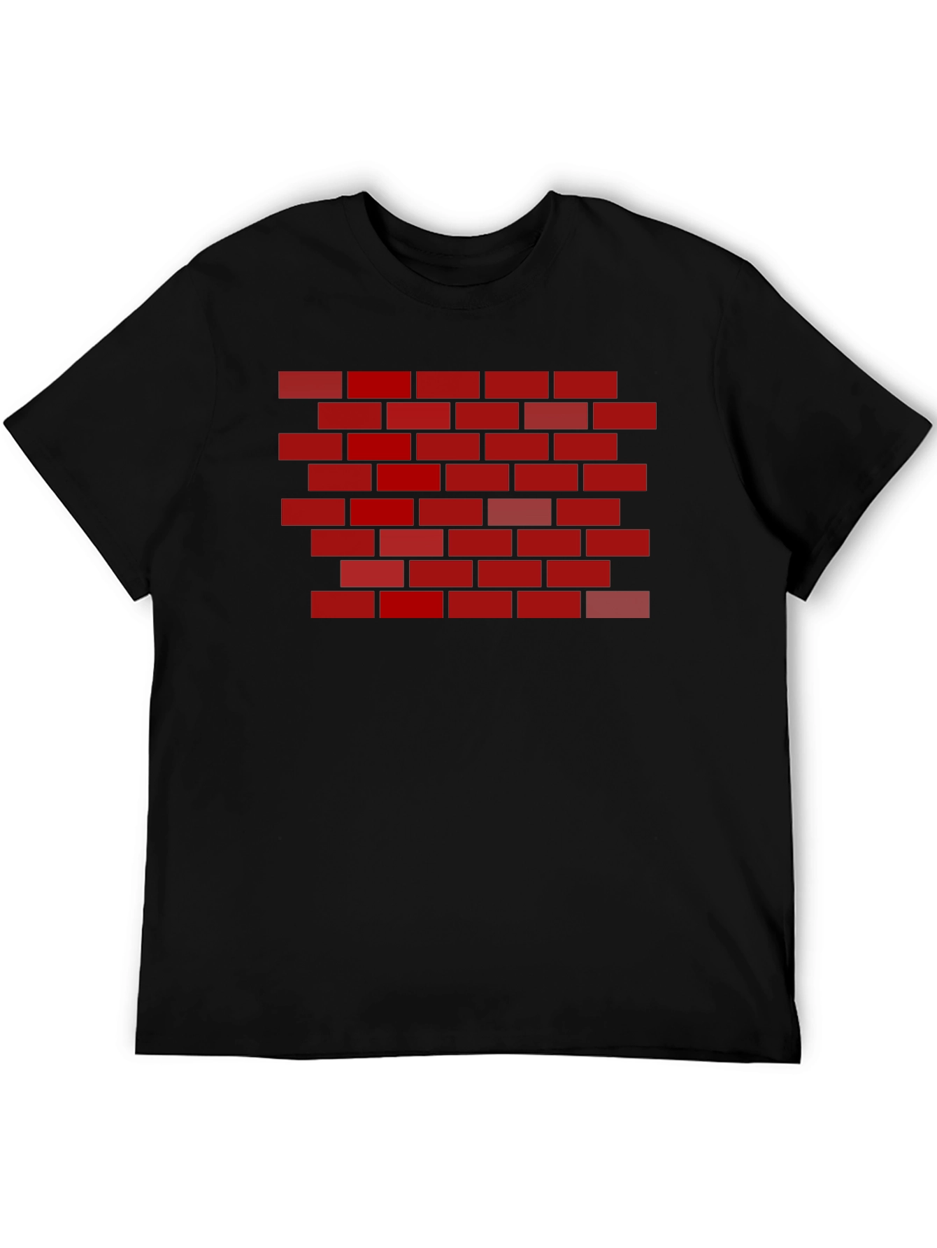 Brick Wall Graphic Tee - Black Cotton T-Shirt