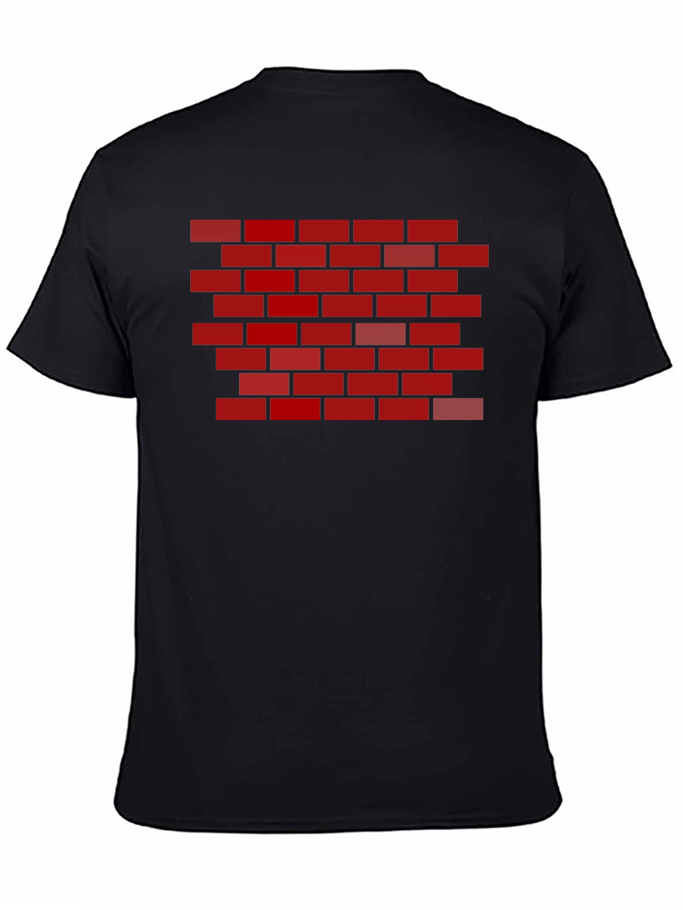 Brick Wall Graphic Tee - Black Cotton T-Shirt
