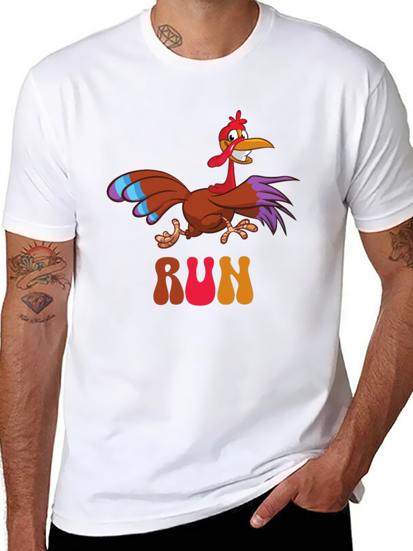 Funny Turkey Run T-Shirt - Thanksgiving Apparel