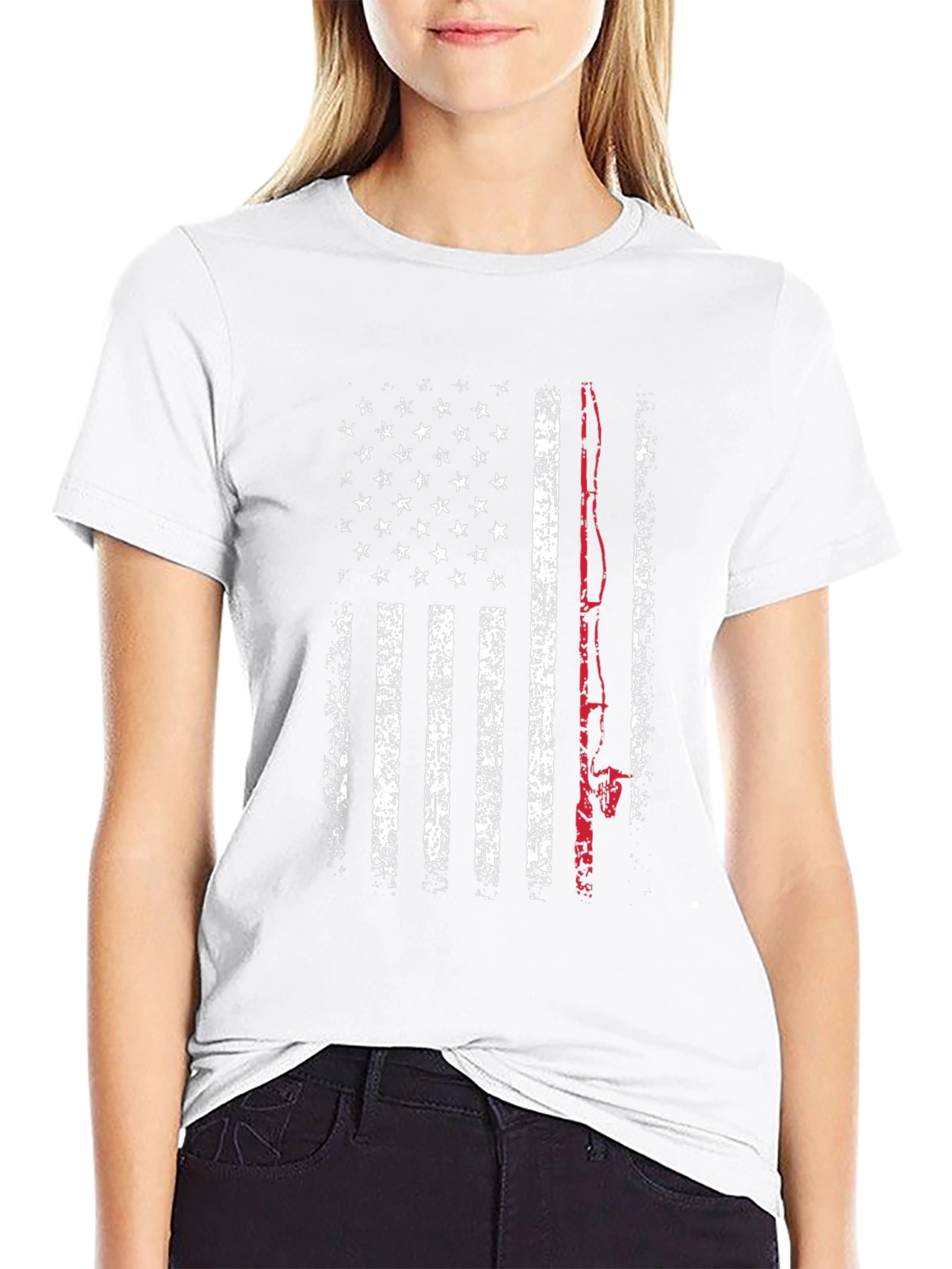 American Flag Fishing Rod T-Shirt