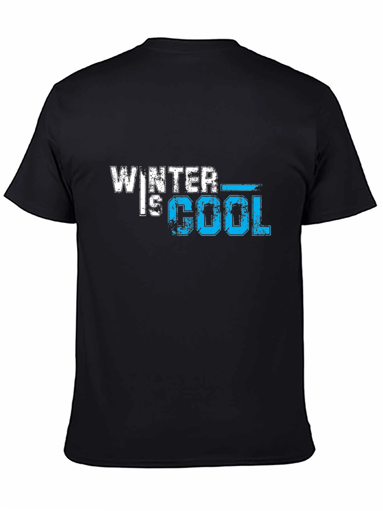 Winter is Cool Graphic Print Black T-Shirt
