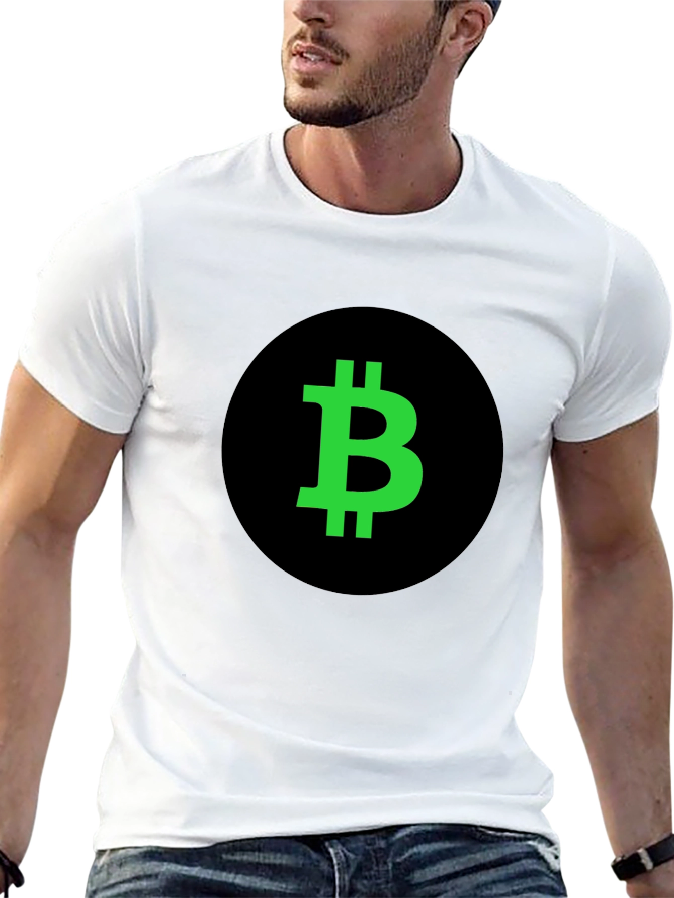Bitcoin Crypto T-Shirt - Black with Green Logo