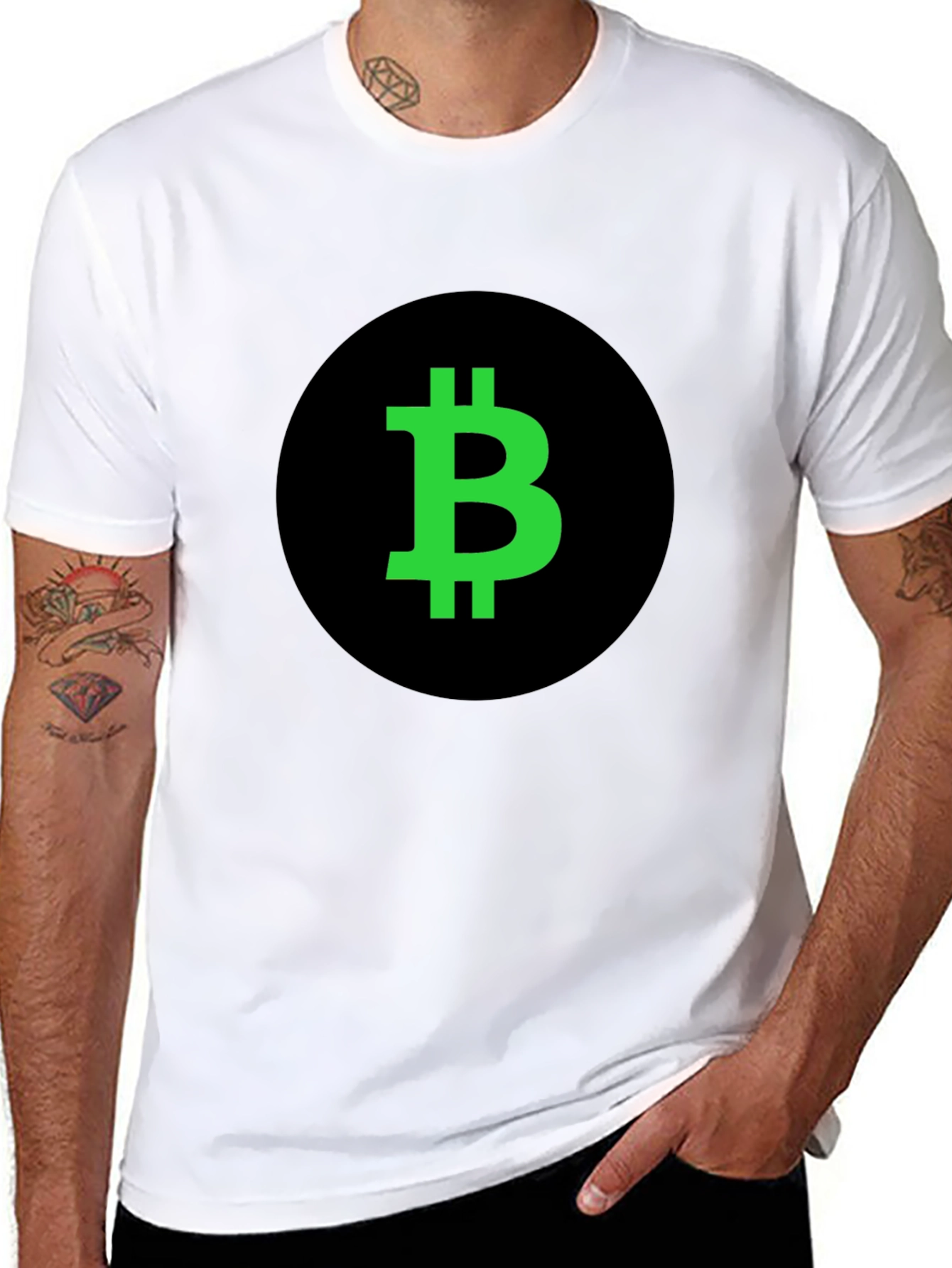 Bitcoin Crypto T-Shirt - Black with Green Logo