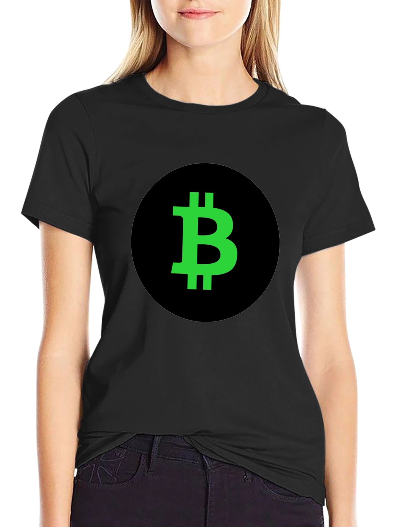 Bitcoin Crypto T-Shirt - Black with Green Logo