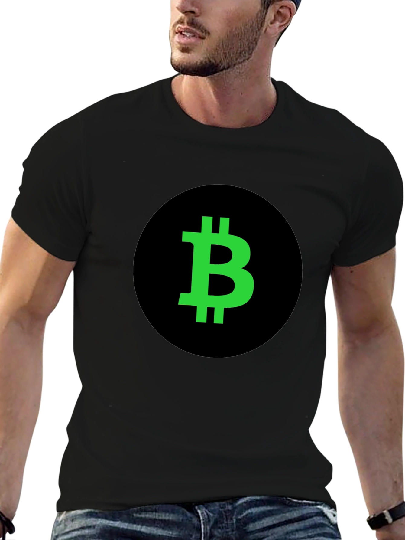 Bitcoin Crypto T-Shirt - Black with Green Logo