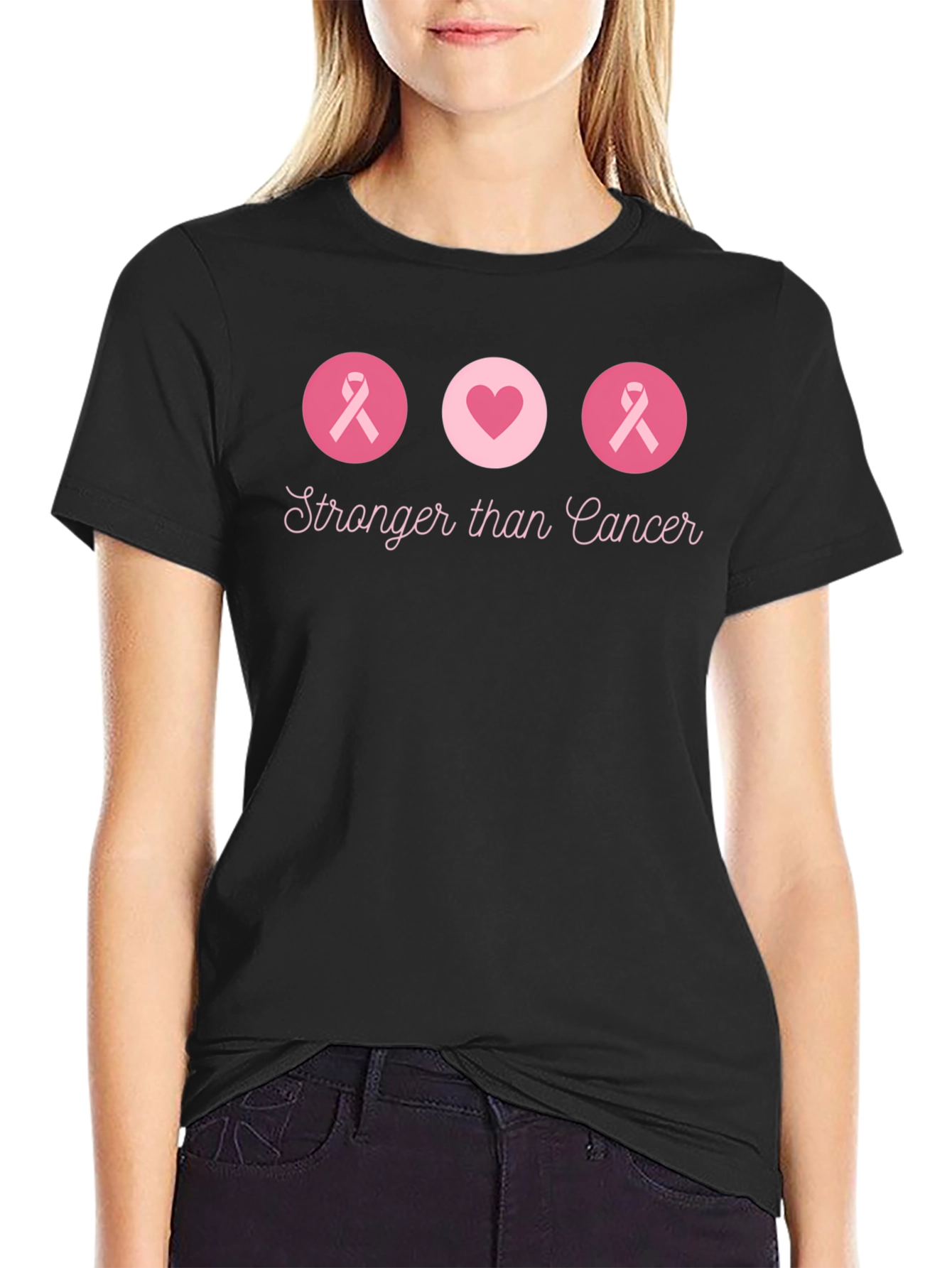 Stronger Than Cancer Graphic Tee - Black