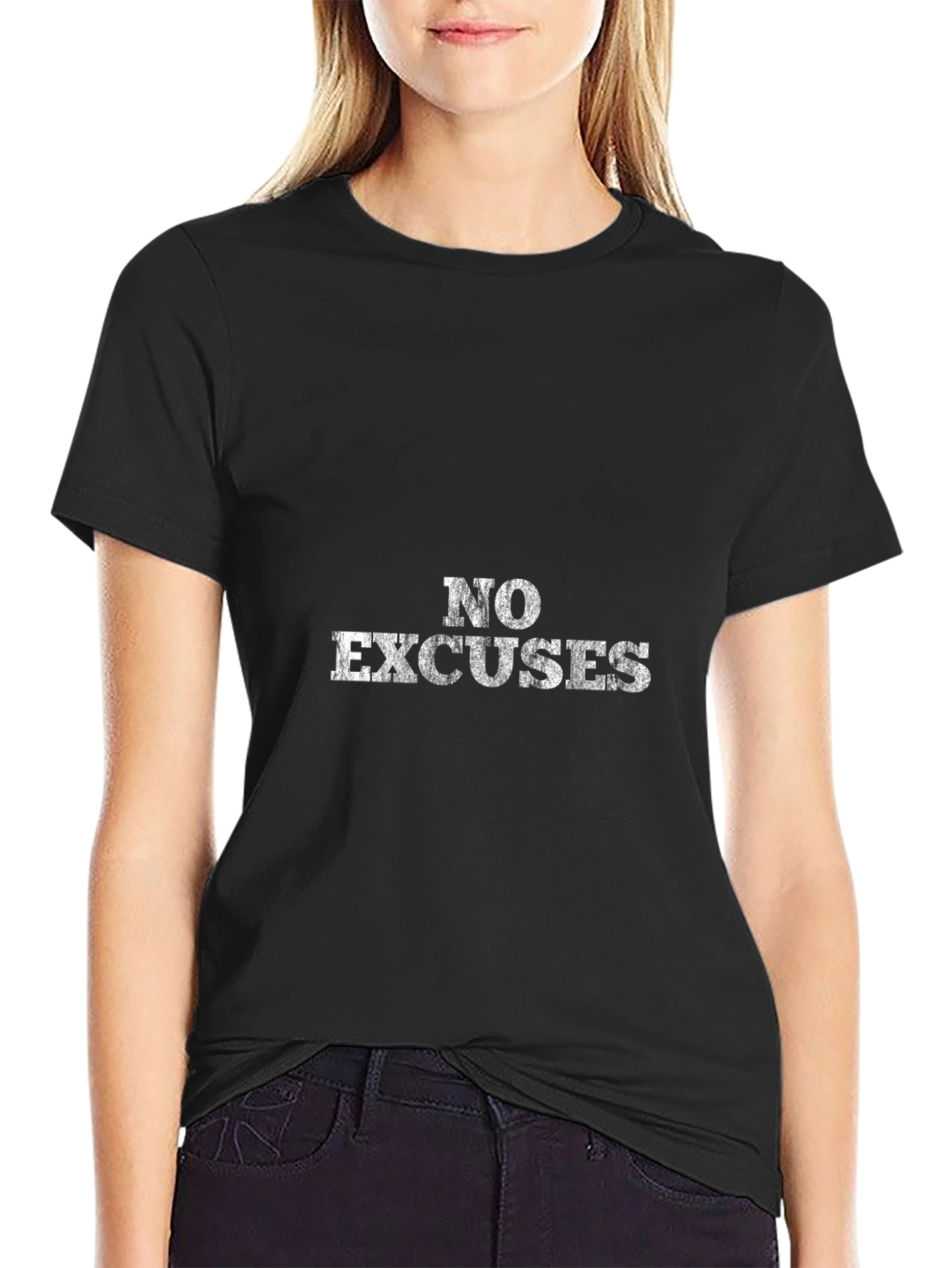 No Excuses Graphic Black T-Shirt