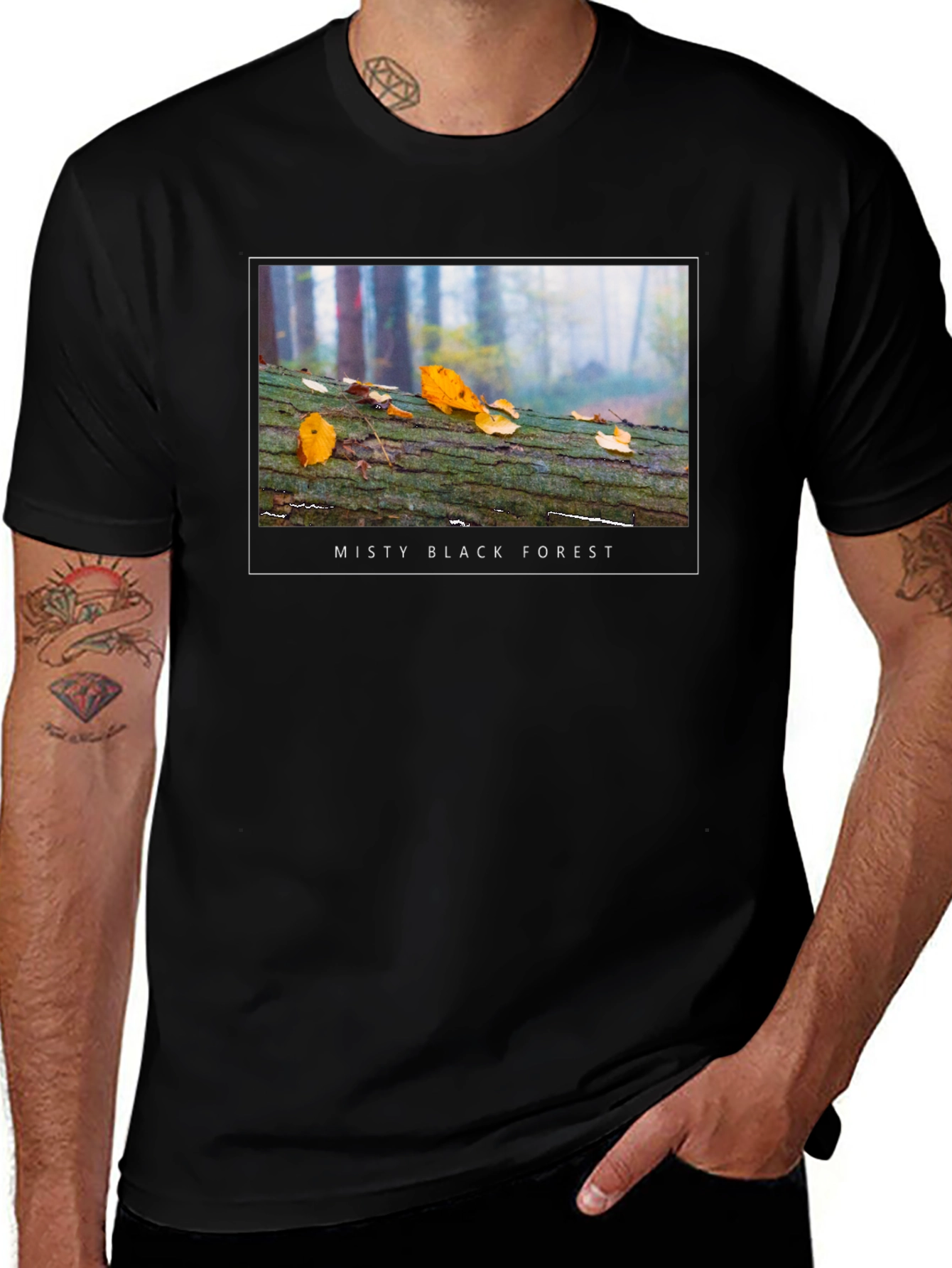 Misty Black Forest T-Shirt - Nature Inspired Tee