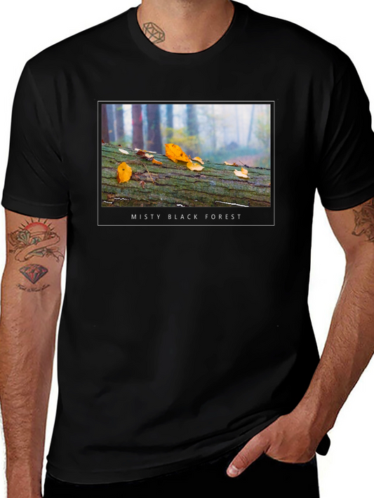 Misty Black Forest T-Shirt - Nature Inspired Tee
