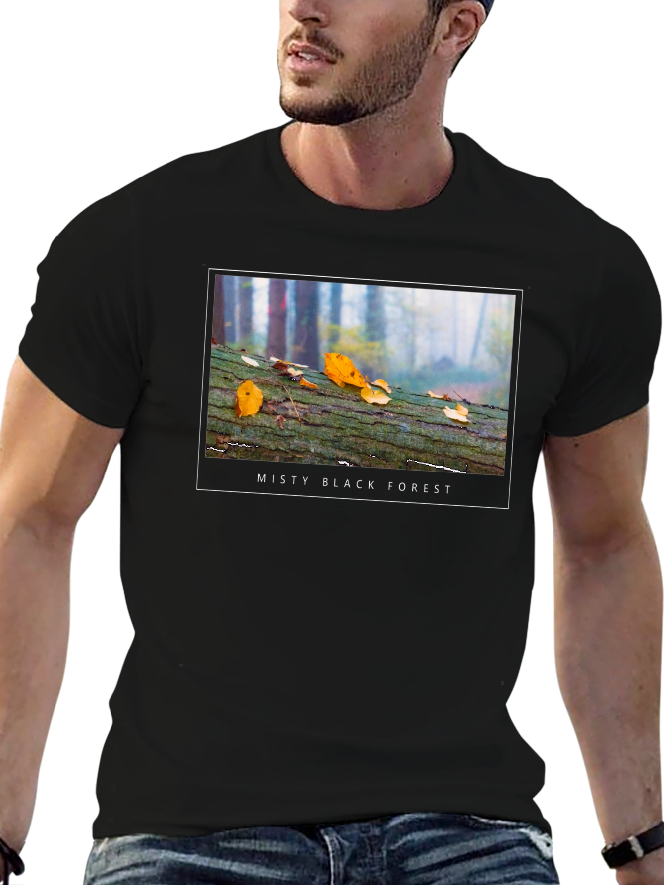 Misty Black Forest T-Shirt - Nature Inspired Tee