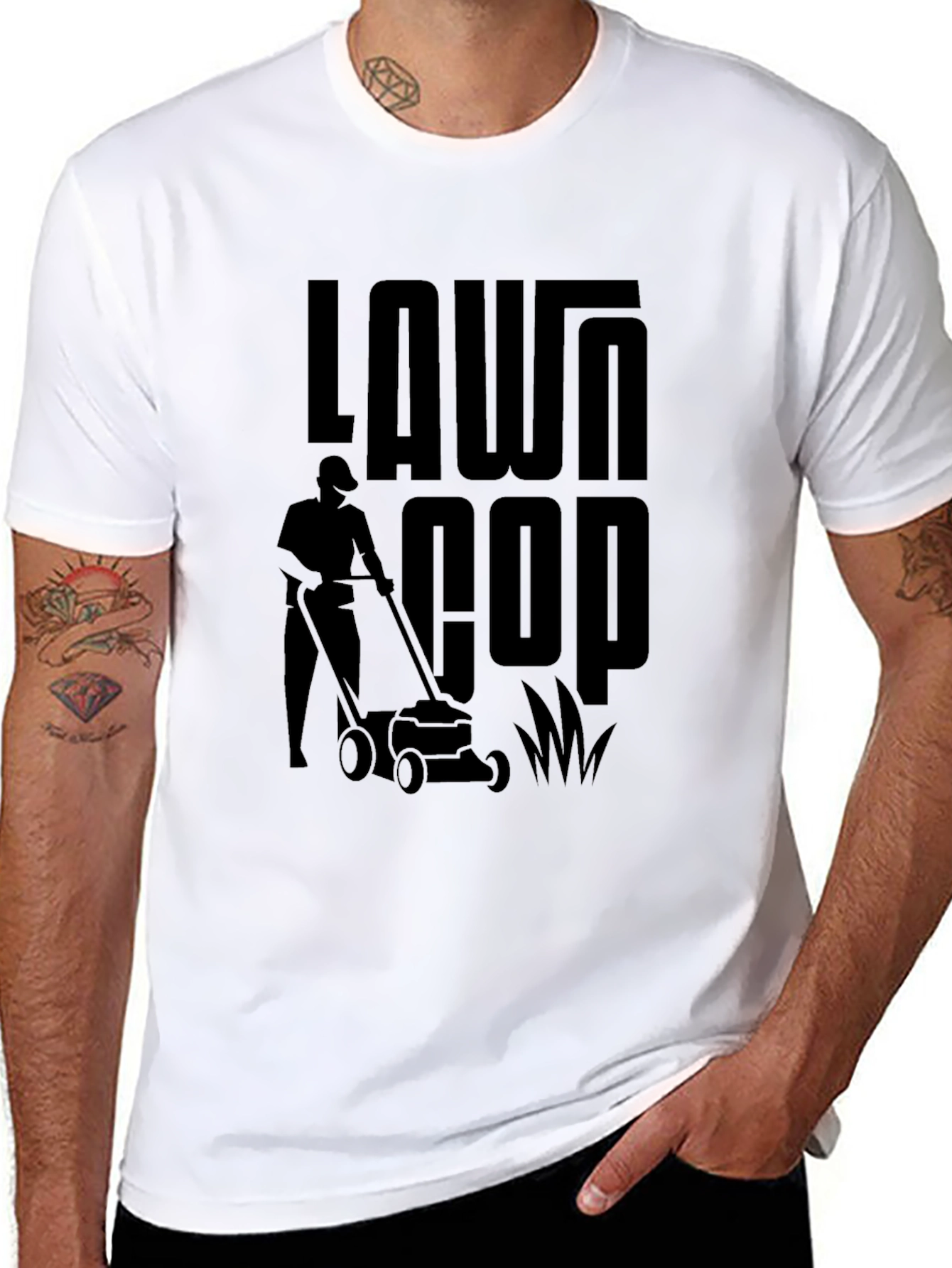 Lawn Cop Black Graphic Tee