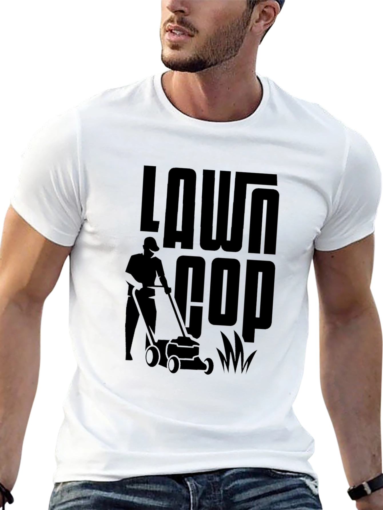 Lawn Cop Black Graphic Tee
