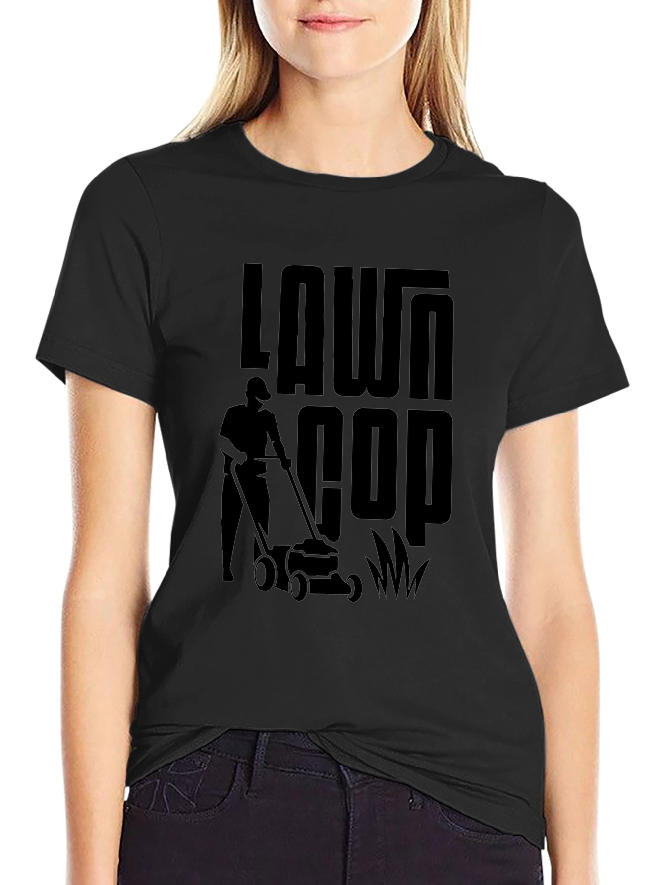 Lawn Cop Black Graphic Tee