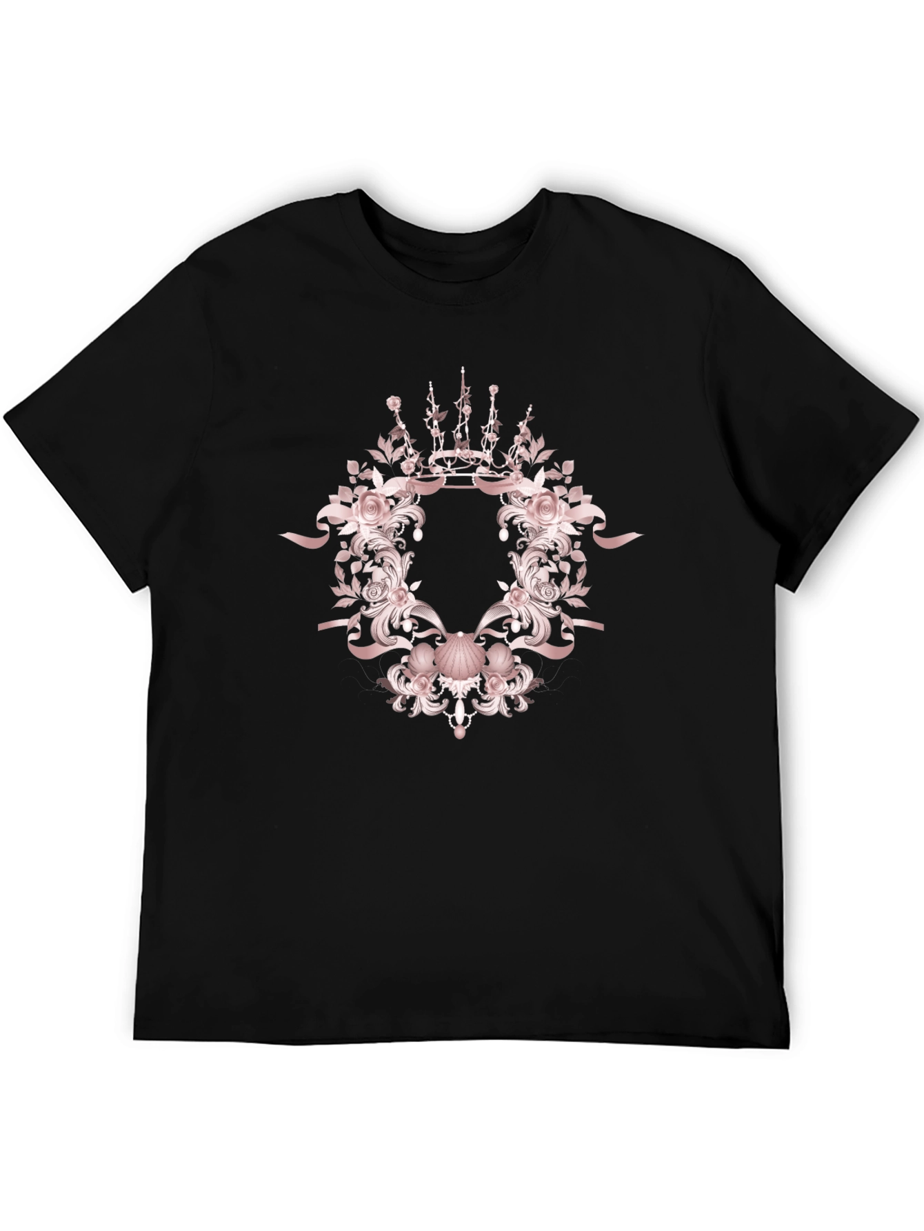 Elegant Floral Crown Graphic T-Shirt