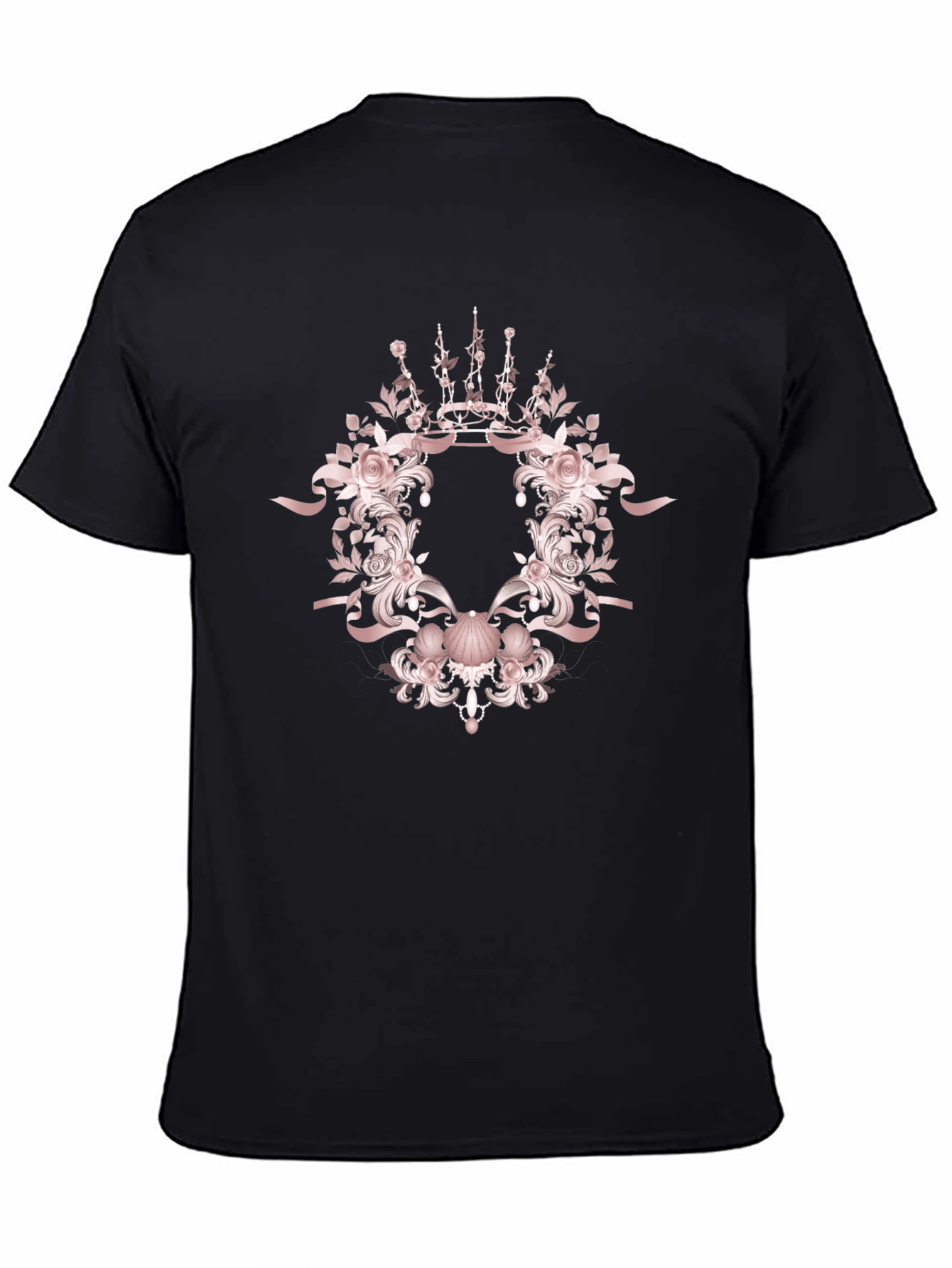 Elegant Floral Crown Graphic T-Shirt