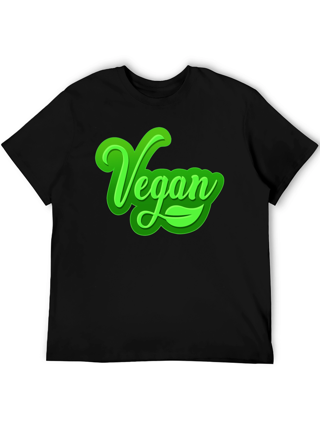 Vegan Graphic T-Shirt - Bold Green Lettering