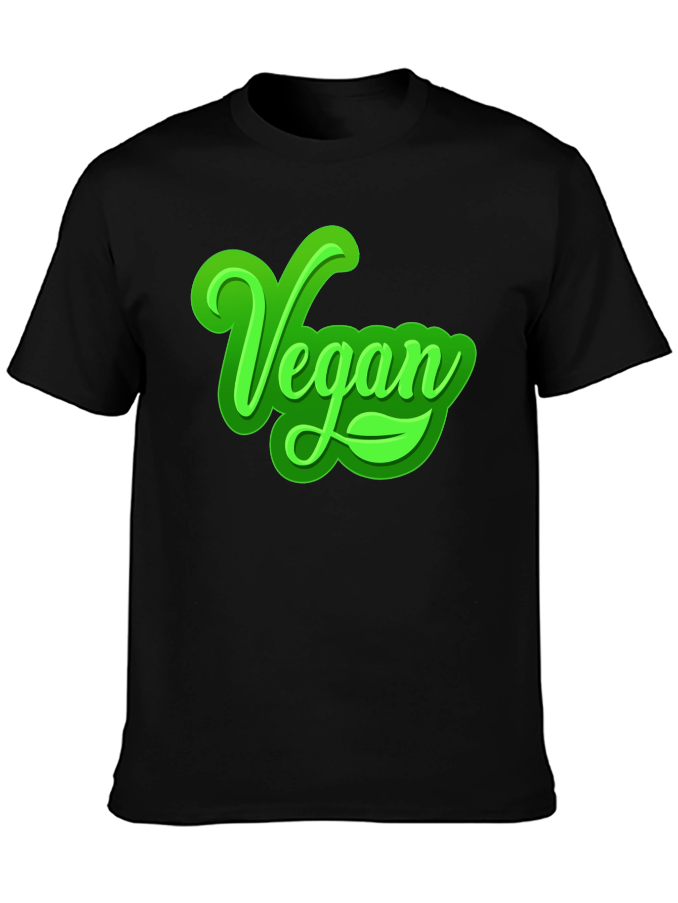 Vegan Graphic T-Shirt - Bold Green Lettering