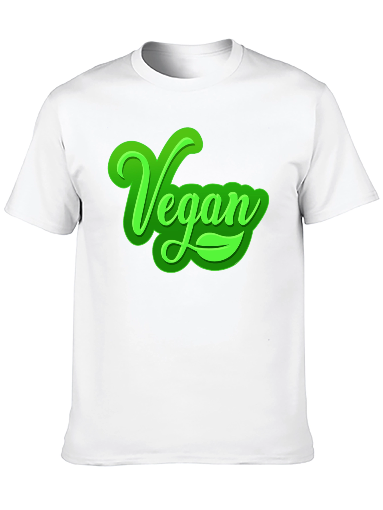 Vegan Graphic T-Shirt - Bold Green Lettering