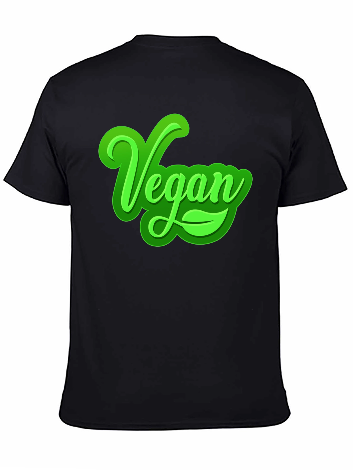 Vegan Graphic T-Shirt - Bold Green Lettering