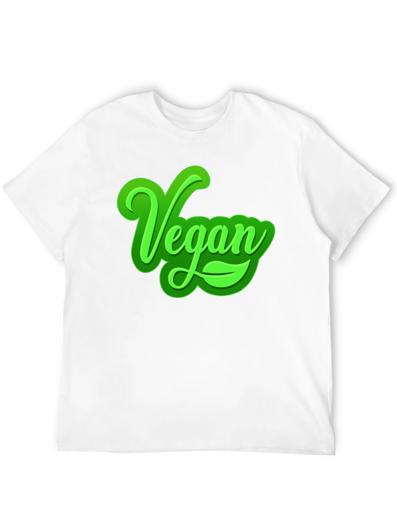 Vegan Graphic T-Shirt - Bold Green Lettering