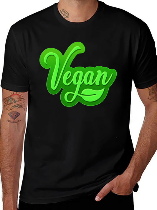 Vegan Graphic T-Shirt - Bold Green Lettering