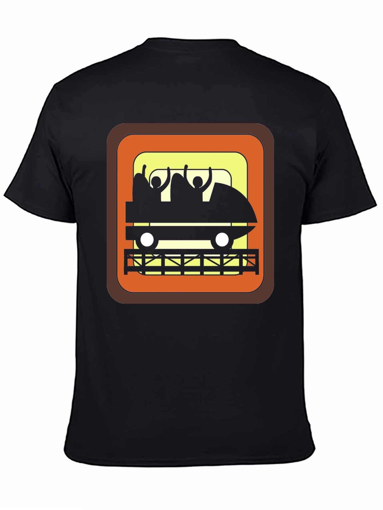 Retro Roller Coaster Ride Graphic Tee - Black