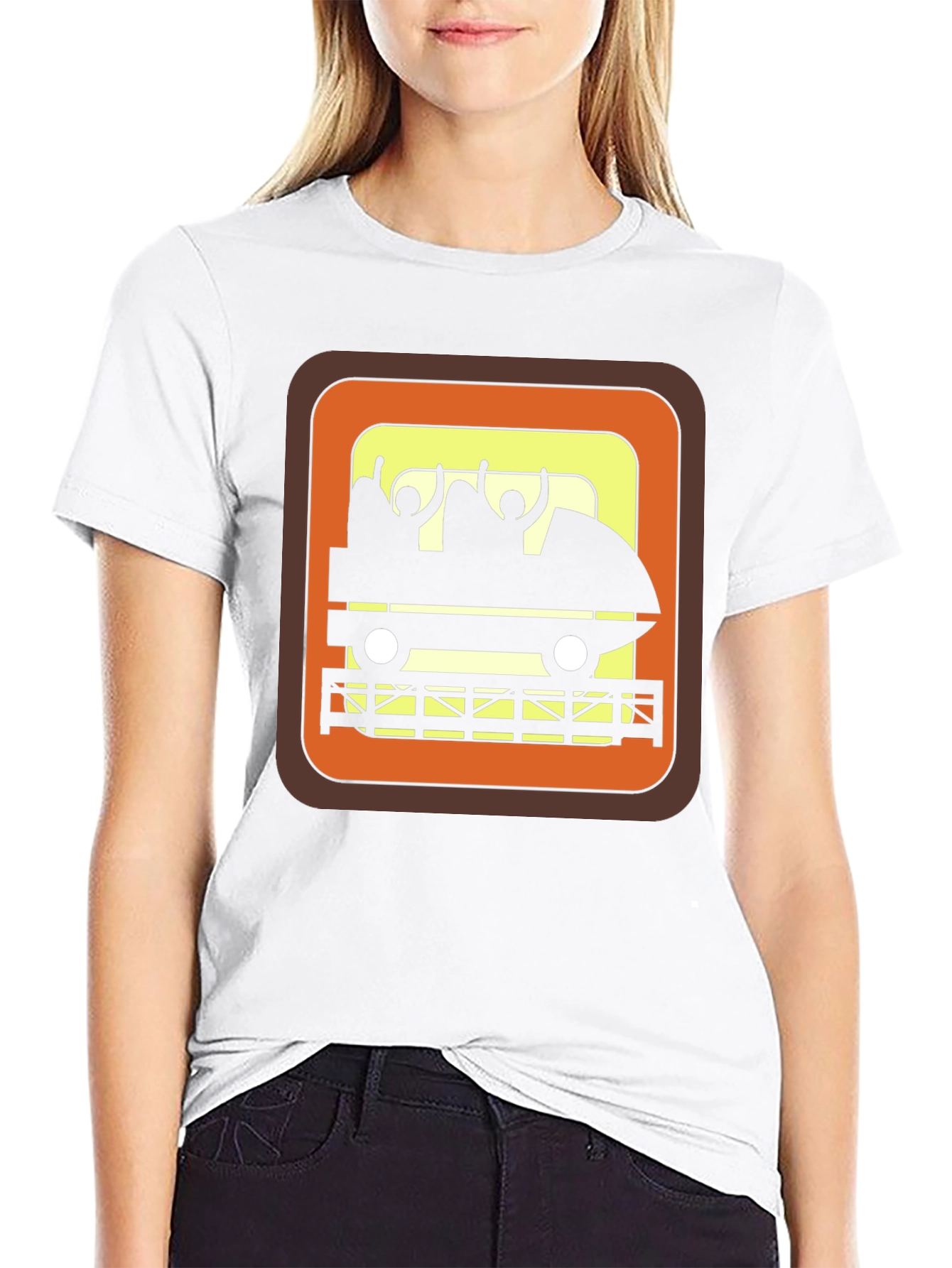 Retro Roller Coaster Ride Graphic Tee - Black